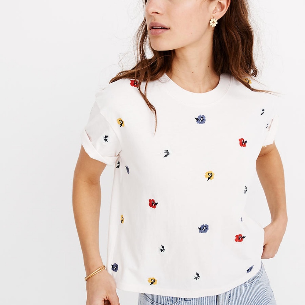 Madewell Easy Crop Tee in Confetti Floral. NWT - Picture 3 of 3